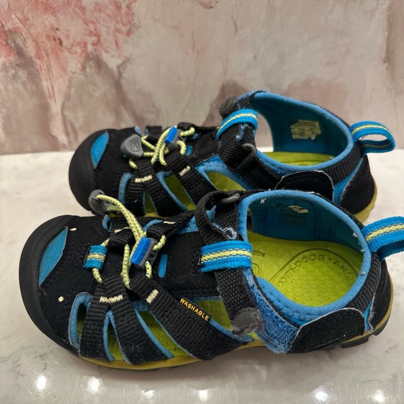 Keen Seacamp II CNX Washable Sport Sandals Water Shoes Green Blue Little Kids 12 - Picture 4 of 7
